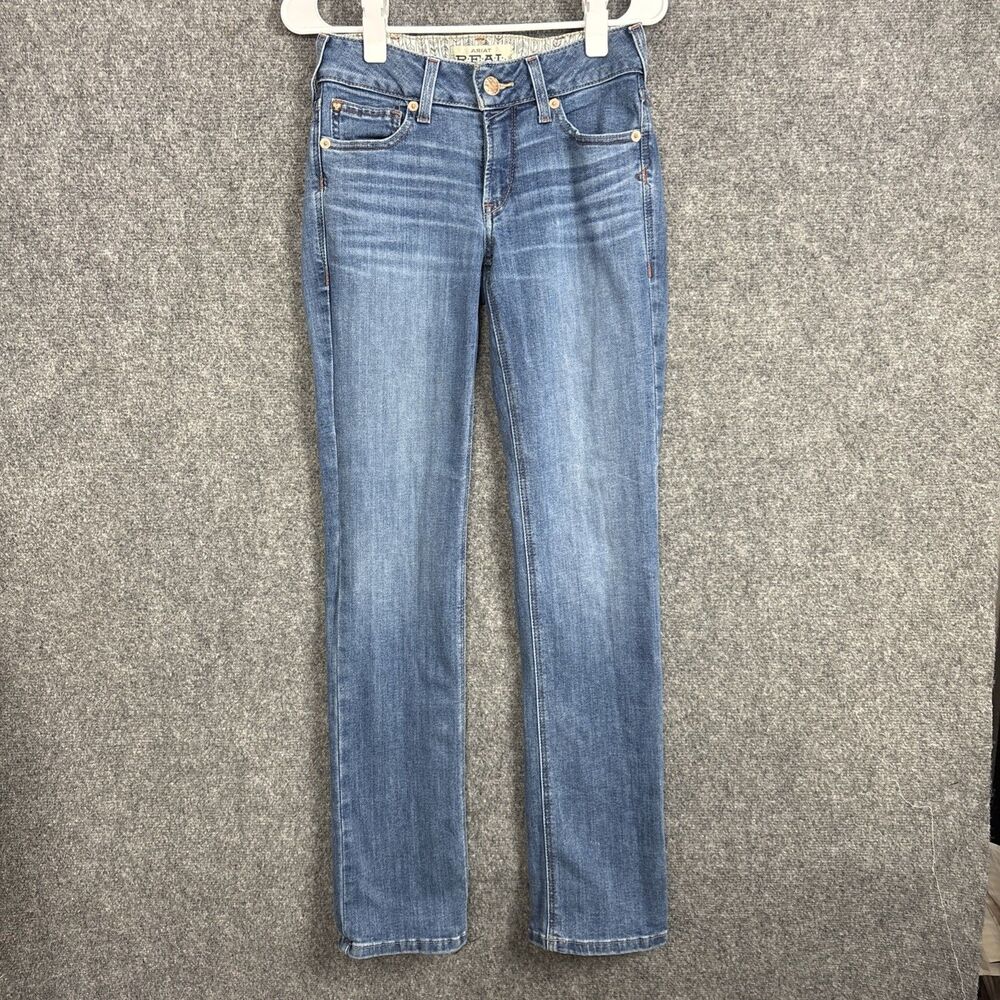 Ariat Real Arrow Mr Straight Jeans Womens Size 27 Blue Maine Real Catherine